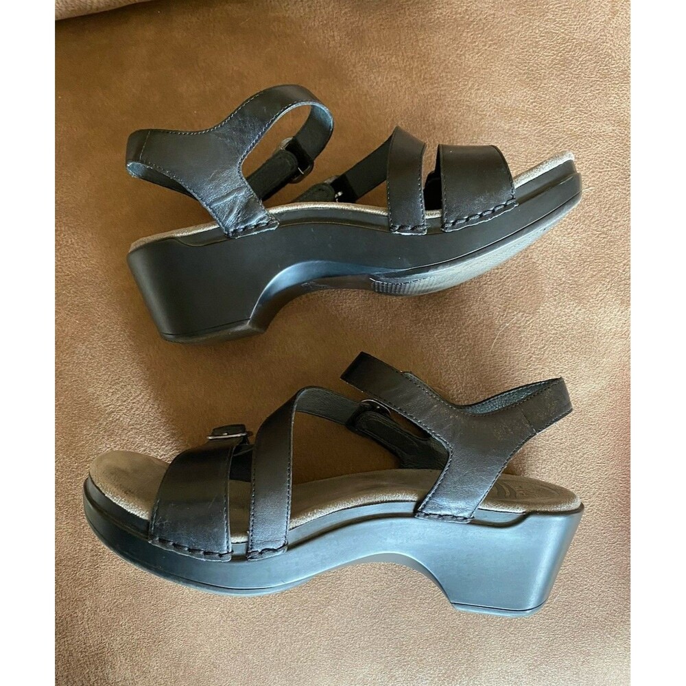 Dansko Sacha Black Leather Adjustable Straps Comfort Sandal Women EU 39 US 8.5/9 - Picture 8 of 10